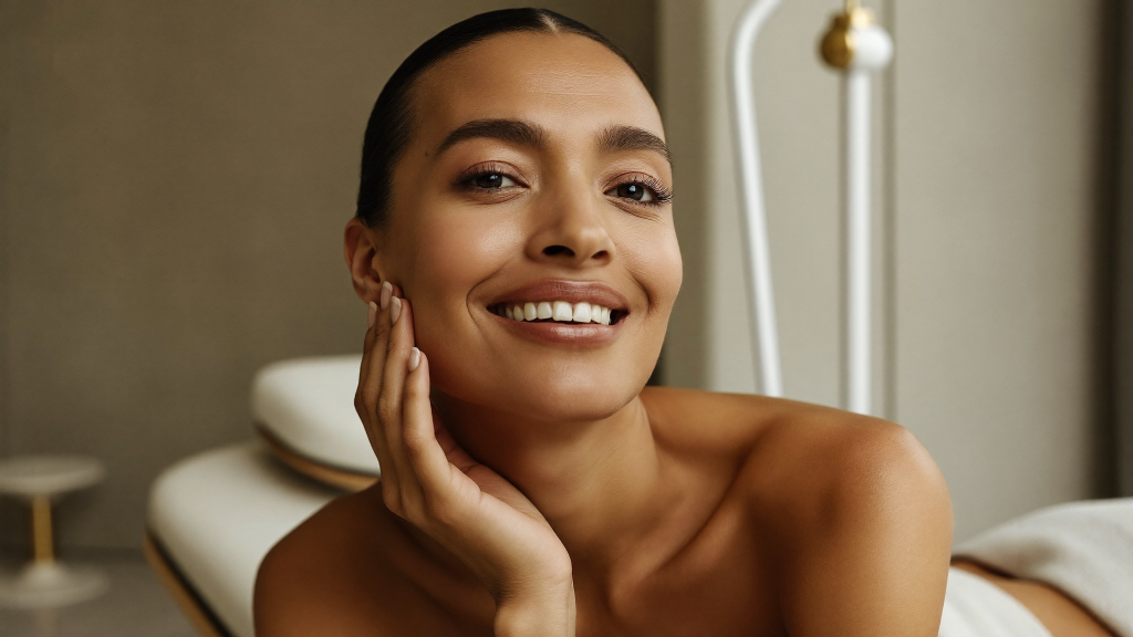 Woman with smooth, well-rested under-eye area after tear trough filler treatment